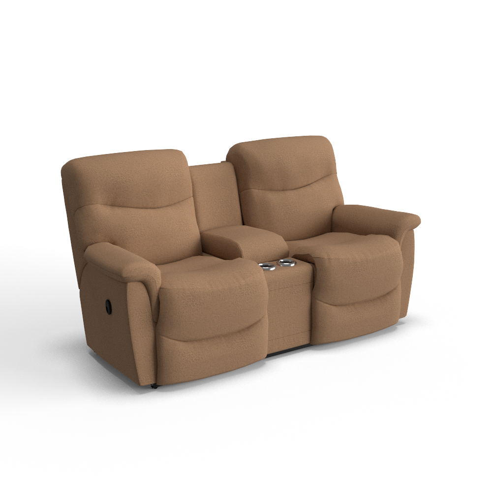 James Reclining Loveseat w/ Console, In Stock